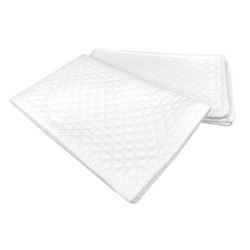 Set di 2 Federe Trapuntate Bianche con Zip per Copriguanciale e Copricuscino - M