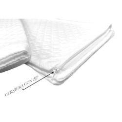 Set di 2 Federe Trapuntate Bianche con Zip per Copriguanciale e Copricuscino - M