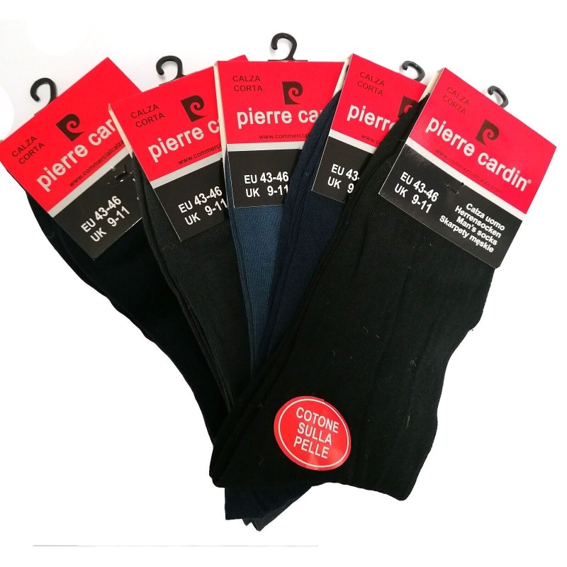 5 Paia Calze Uomo corta El-charro Nera Morbido Cotone Calzino classico tinta uni