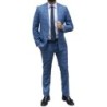 Abito Uomo 100% Cotone sartoriale Principe di Galles Celeste.