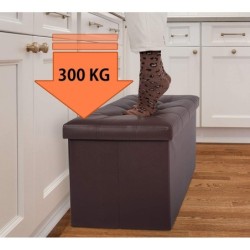 POUF DIVANO CONTENITORE PUFF PANCA BAULE CASSAPANCA ECOPELLE POGGIAPIEDI POLTRON