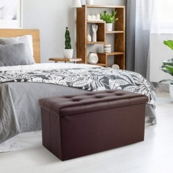 POUF DIVANO CONTENITORE PUFF PANCA BAULE CASSAPANCA ECOPELLE POGGIAPIEDI POLTRON