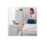 POUFF PUFF PANCA CONTENITORE QUADRATO BAULE ECOPELLE BIANCO / BEIGE / FANGO