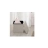 POUFF PUFF PANCA CONTENITORE QUADRATO BAULE ECOPELLE BIANCO / BEIGE / FANGO