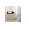 POUFF PUFF PANCA CONTENITORE QUADRATO BAULE ECOPELLE BIANCO / BEIGE / FANGO