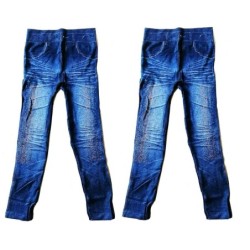 2 Leggings Donna Elasticizzato Effetto Modellante Jeans Jegging Taglia unica