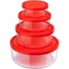SET 4/8 CONTENITORI GELO IN VETRO CON COPERCHIO -